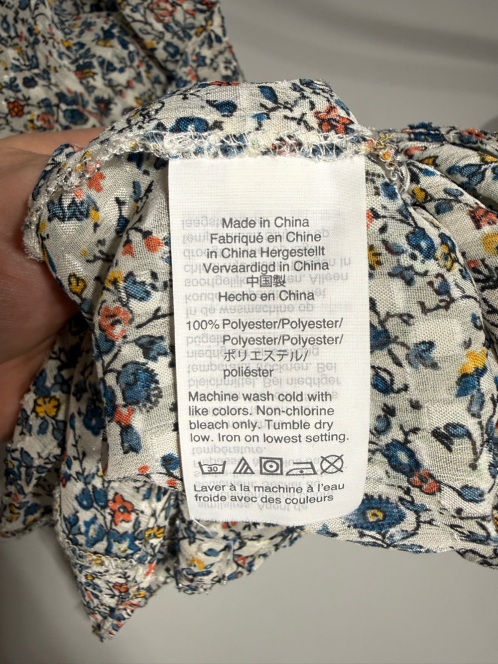 Madewell Floral Button Front Blouse Flutter Sleeve Cinched Back Top 6 - Picture 9 of 11